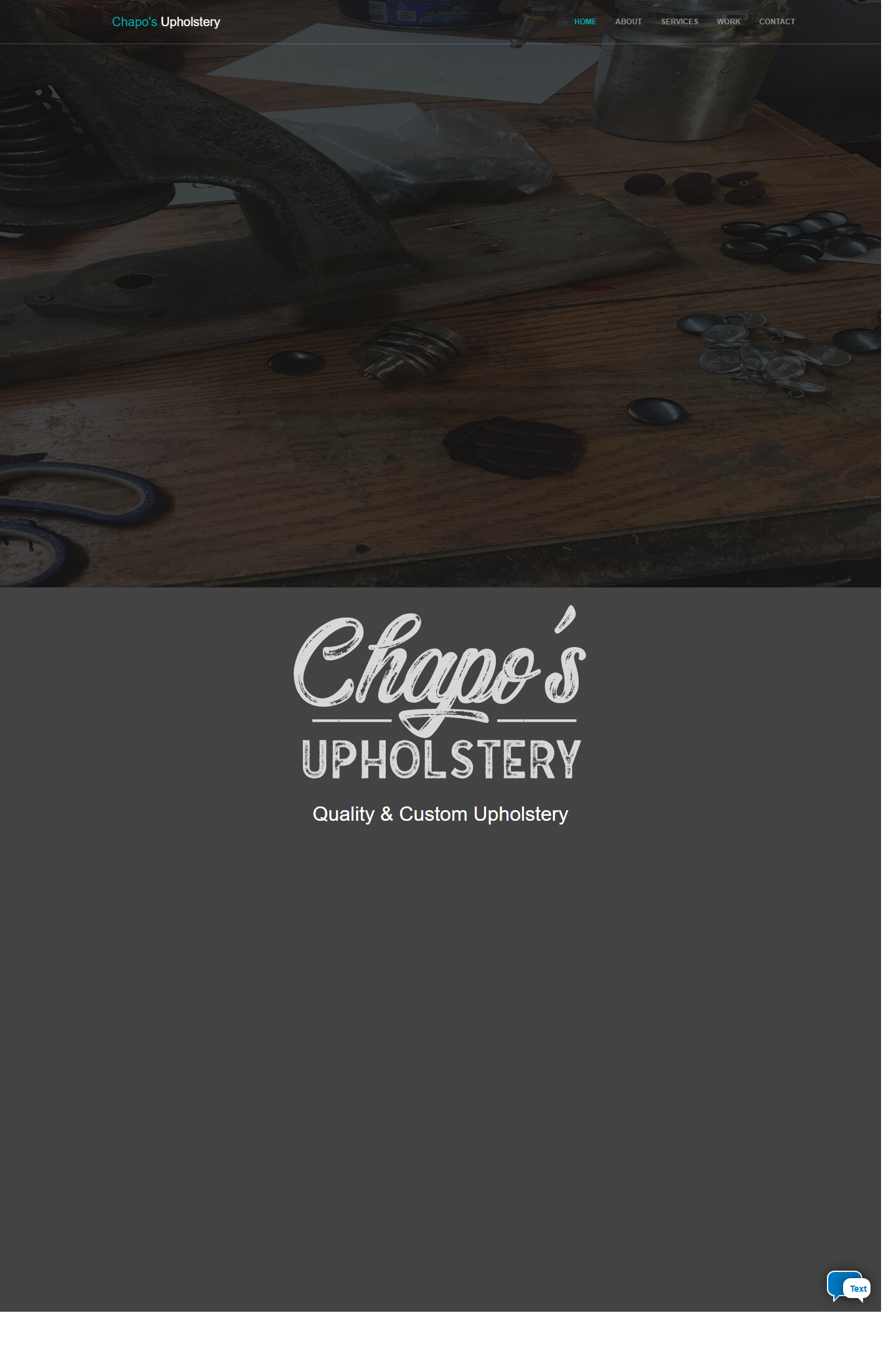 Chapo's Upholstery antes: oferta poco clara, estructura debil y poca confianza website screenshot