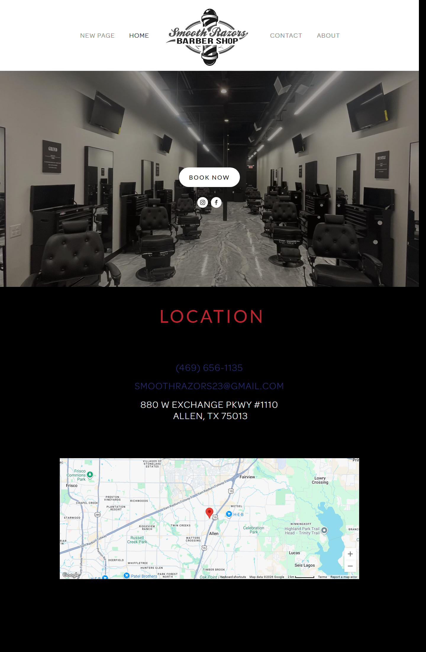 Smooth Razors Barbershop antes: diseno anticuado, sin llamada clara a la accion website screenshot